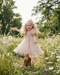 Smocked Dots Tulle Dress - Champagne product_type - Bailey's Blossoms
