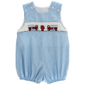 Smocked Firetruck - Boys Infant Bubble
