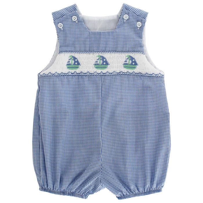 Smocked Sailboats - Boys Infant Bubble