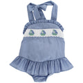 Smocked Sailboats - Girls One Piece Swimsuit