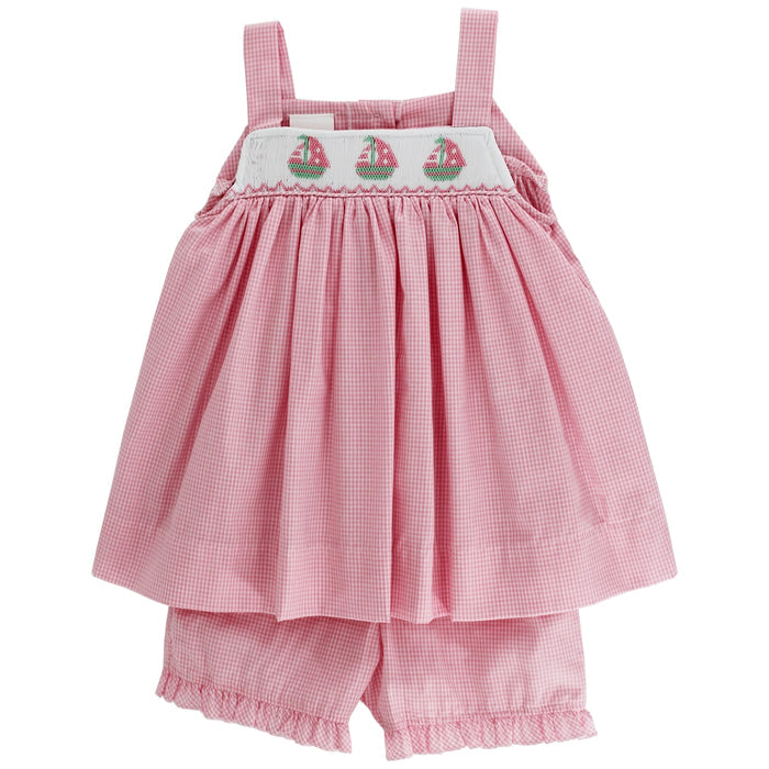 Smocked Sailboats - Girls Short Set