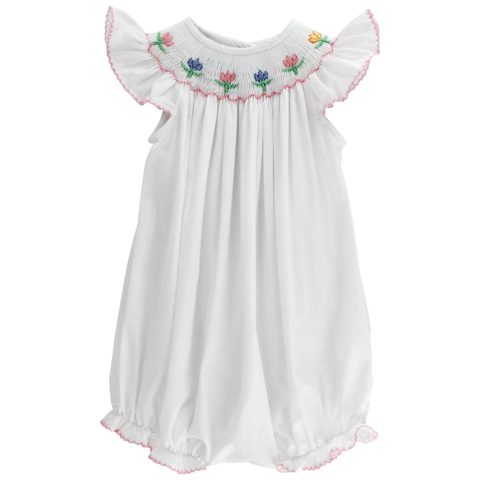 Smocked Tulips - Bishop Romper