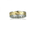Sterling Silver 14K Yellow Gold Two Toned Maile Leaf Band~6mm