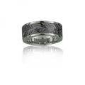 Sterling Silver Black Rhodium Two Toned Maile Leaf Band~8mm