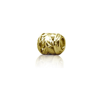 Sterling Silver Hawaiian Gold Maile Leaf Cut-In Bead