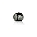 Sterling Silver Hawaiian Hibiscus with Black Enamel Bead