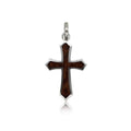 Sterling Silver Hawaiian Koa Wood Cross Pendant~Small