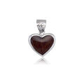 Sterling Silver Hawaiian Koa Wood Heart Pendant
