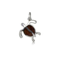 Sterling Silver Hawaiian Koa Wood Honu Pendant~Small