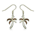 Sterling Silver Hawaiian Koa Wood Palm Tree Earrings