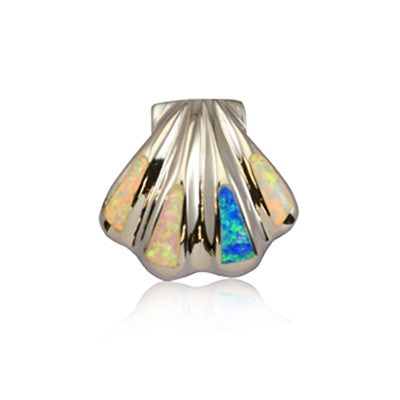 Sterling Silver Hawaiian Rainbow Opal Sea Shell Pendant