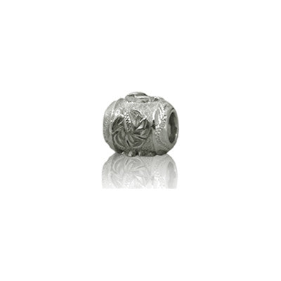 Sterling Silver Hawaiian Rhodium Hibiscus Bead
