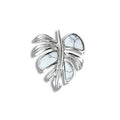 Sterling Silver Hawaiian White Turquoise Monstera Leaf Pendant