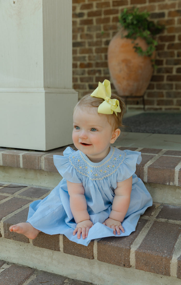 Sunshine Floral with Blue Check - Bishop