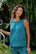 Tank Oliver - Teal Ti Leaf Muslin