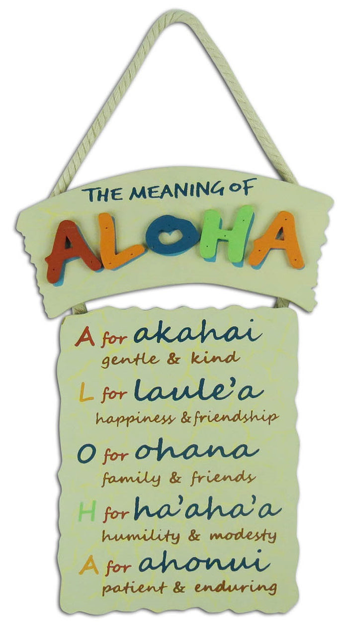 THE MEANING OF ALOHA - HAWAIIAN WOOD SIGN