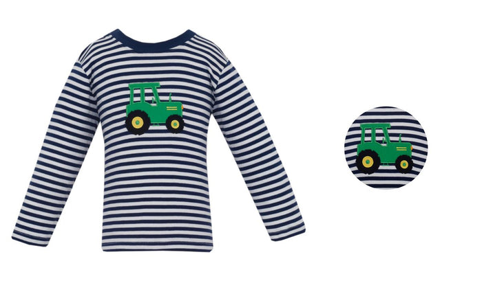 Tractor Navy Blue Knit Stripe Long Sleeve Tshirt