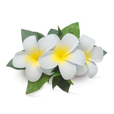 Trio Plumeria Hair Clip - White/Yellow