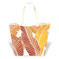 TROPICAL LEAVES BROWN TROPICAL BEACH TOTE