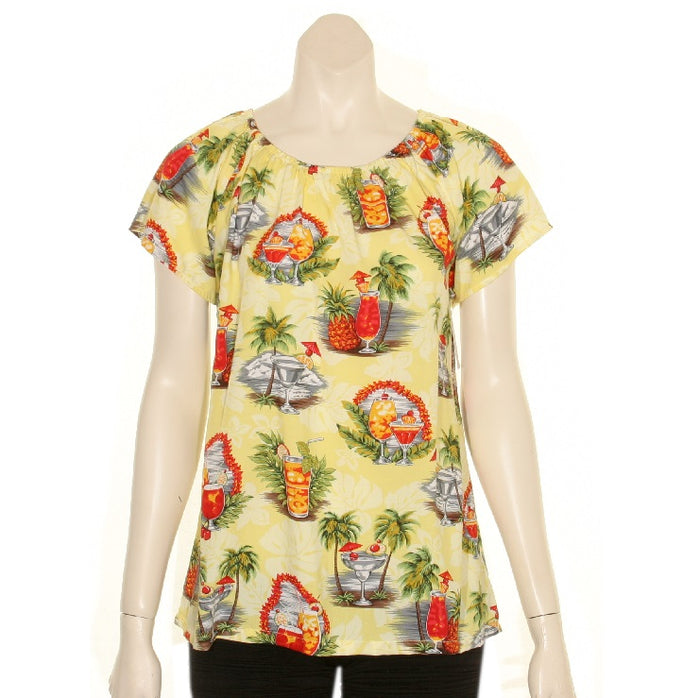 Tropical Martini Peasant Blouse
