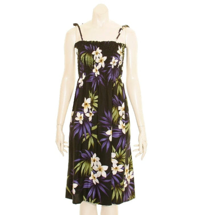 Tube Dress Elastic Strap Rayon Black