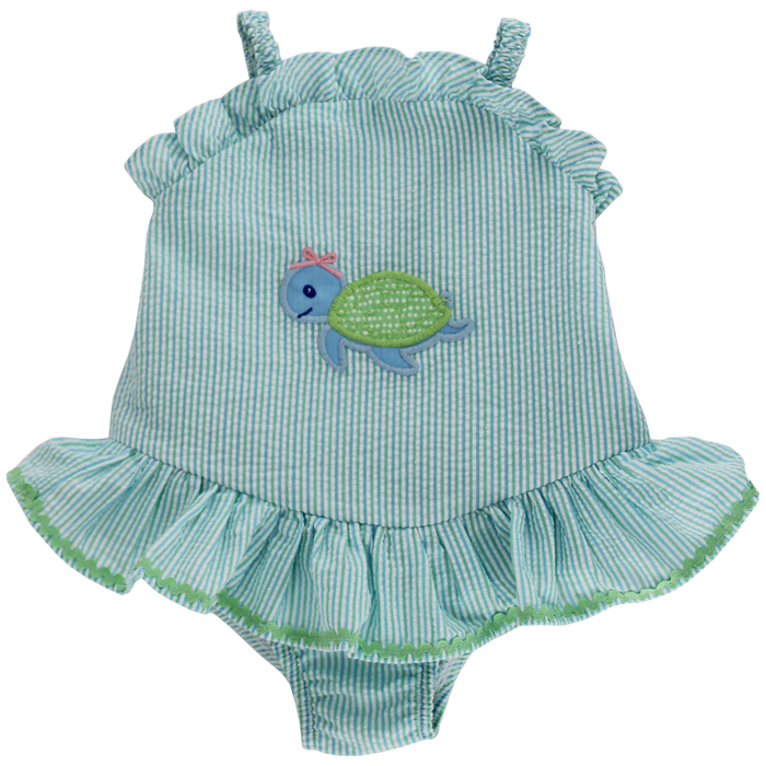 Turtle Tides - One Piece Swimsuit with Ruffle