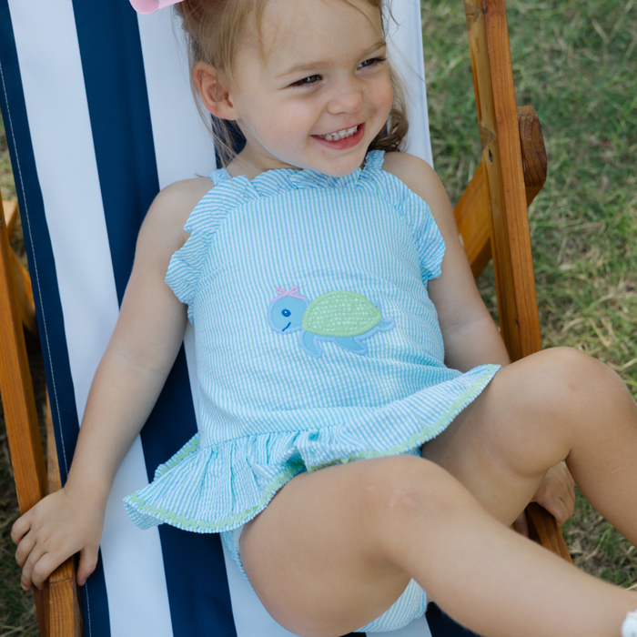Turtle Tides - One Piece Swimsuit with Ruffle