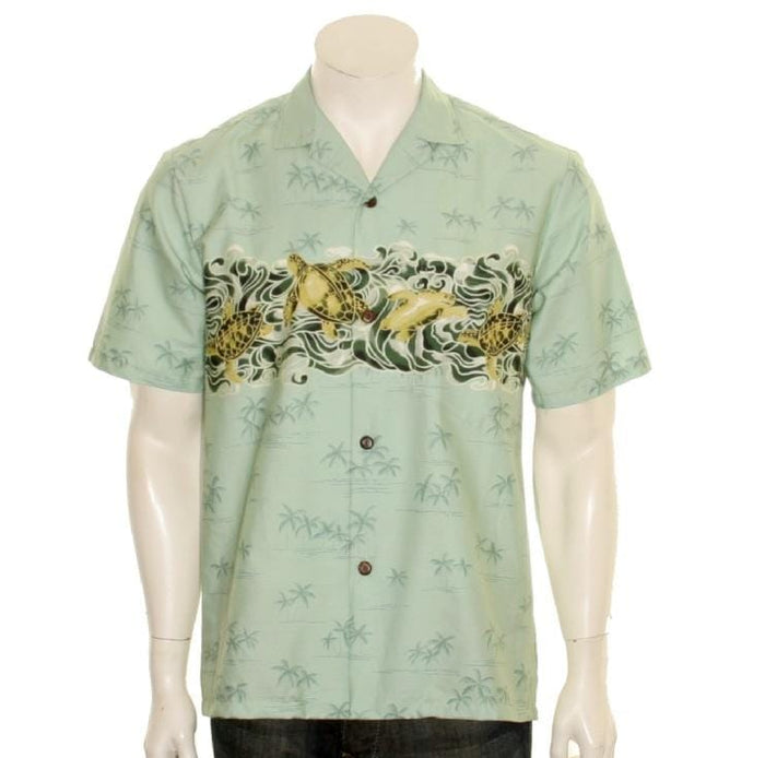 Turtle Waves Chestband Aloha Shirt