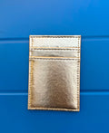 Vertical Wallet in Gold Pinatex