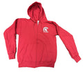 Warrior Red Zip Up Hoodie with Silver Warrior