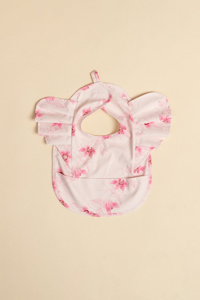Waterproof Bib - Ivory Cymbidium