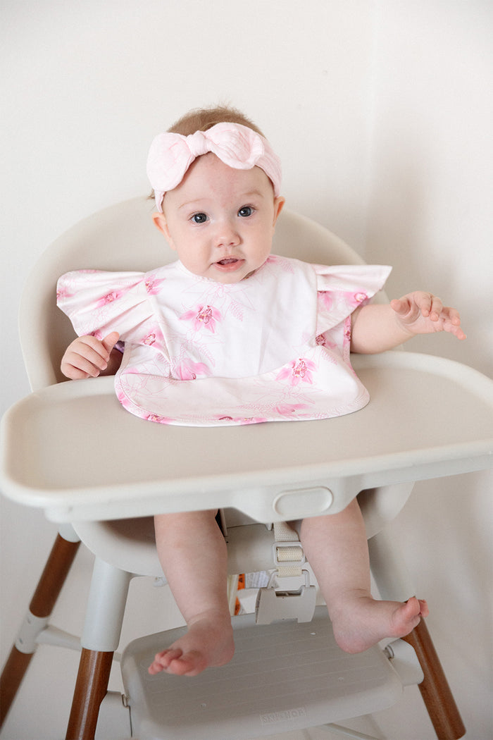 Waterproof Bib - Ivory Cymbidium