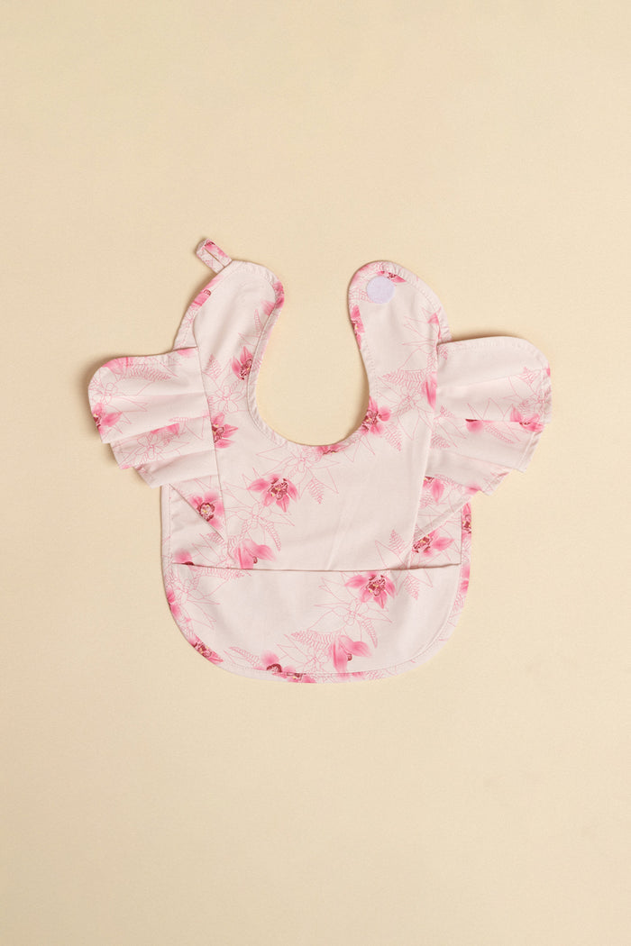 Waterproof Bib - Ivory Cymbidium