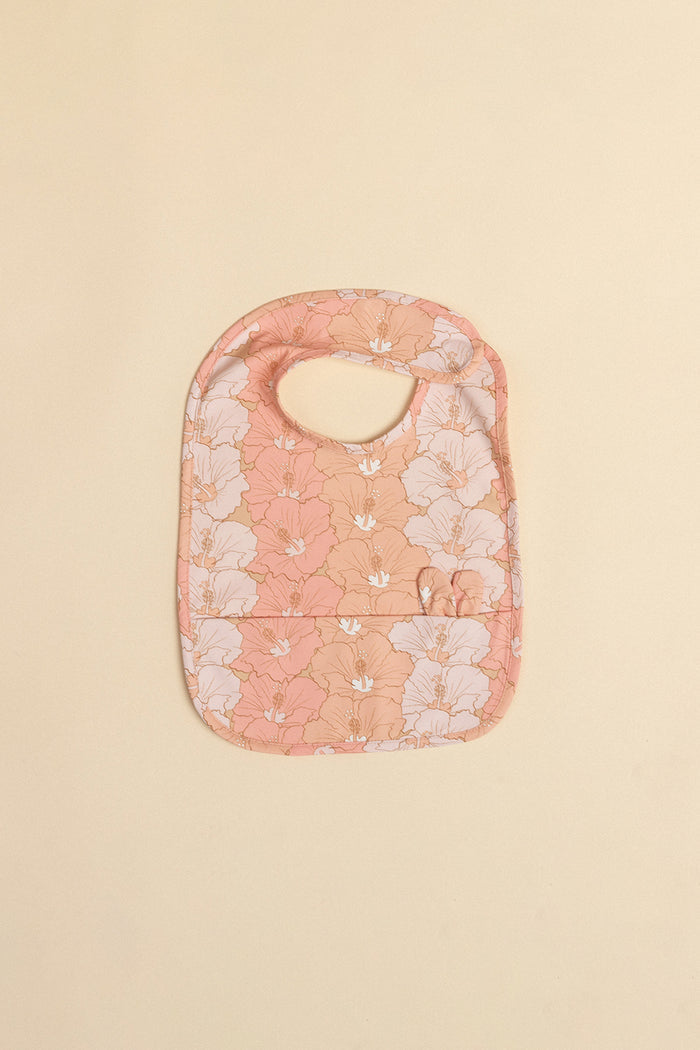 Waterproof Bib - Sunbleached Hibiscus Stripe