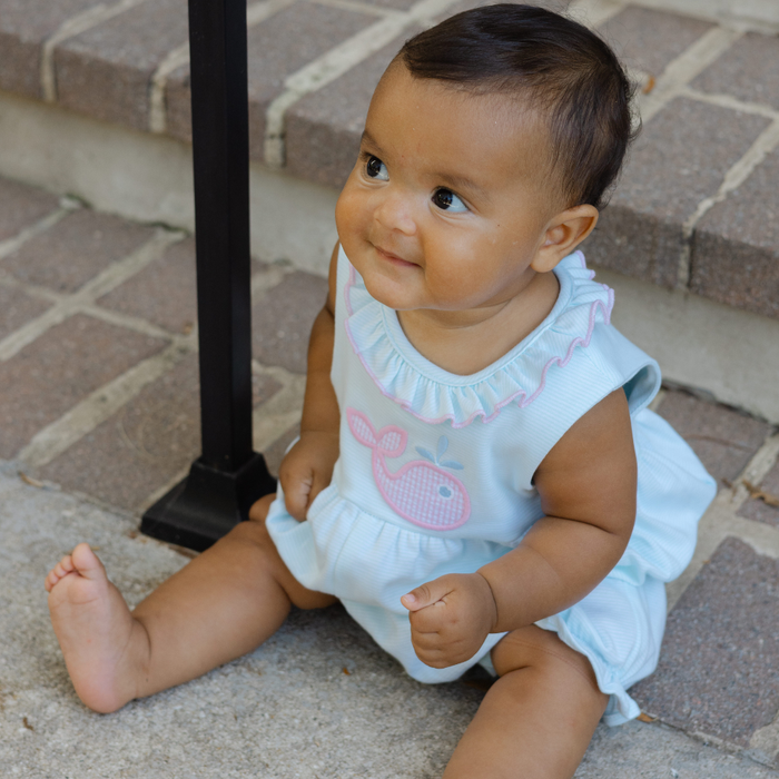 Whale Wishes - Knit Romper Short
