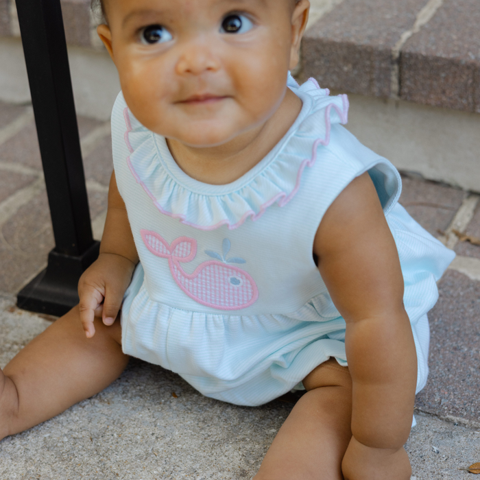 Whale Wishes - Knit Romper Short