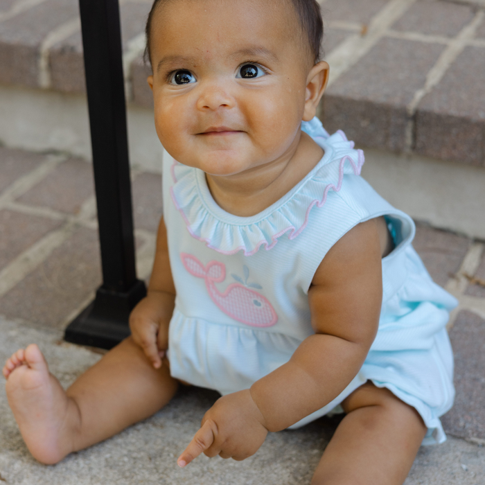 Whale Wishes - Knit Romper Short