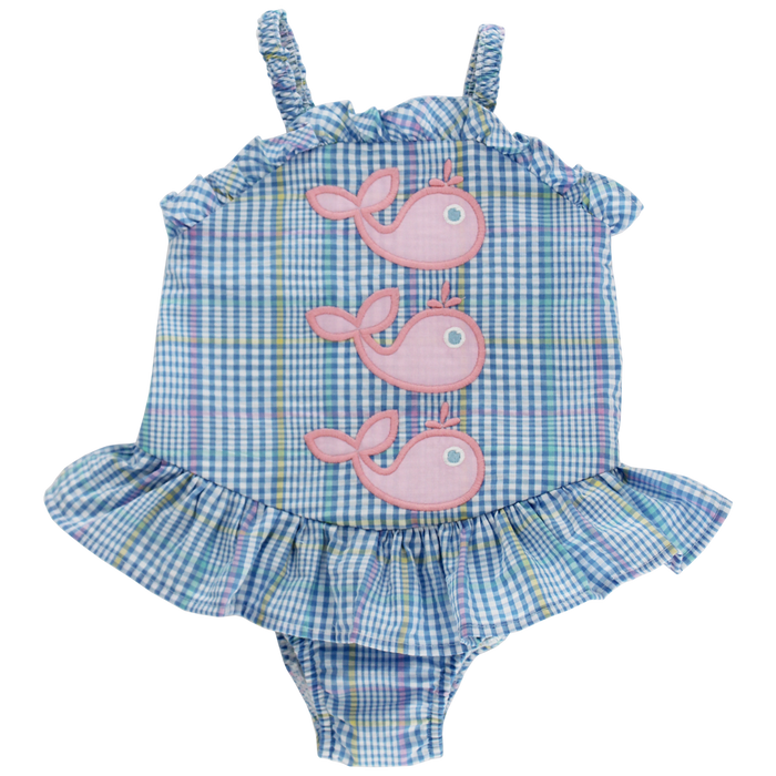 Whale Wishes - One Piece Swimsuit with Ruffle