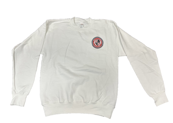 White Crew Neck Sweater with PMA Seal