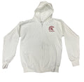 White Full Zipper Hoddie with Red Warrior