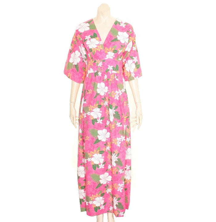 White Hibiscus Japanese Style Caftan