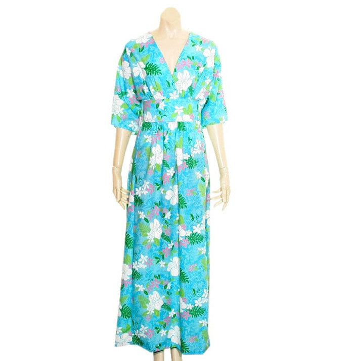 White Hibiscus Japanese Style Caftan