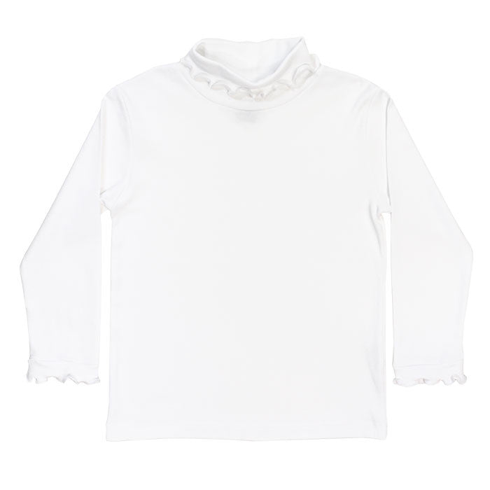 White Knit - Ruffle Turtle Neck