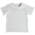 White Knit- Boys Short Sleeve Piped Shirt