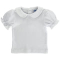 White Knit- Girls Short Sleeve Blouse