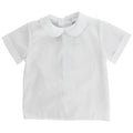 White Polished Cotton - Boys Short Sleeve Shirt