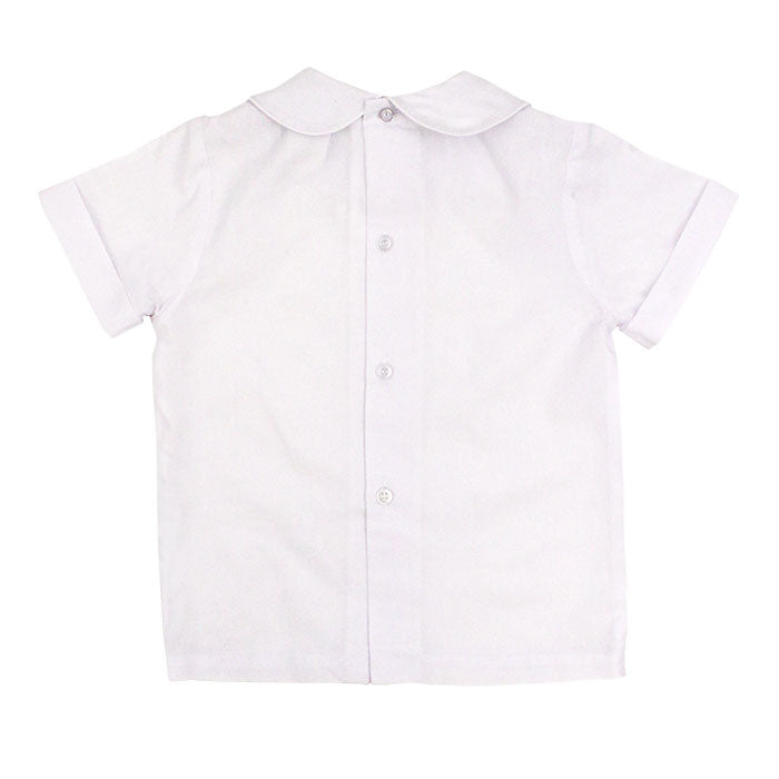 White Polished Cotton - Boys Short Sleeve Shirt