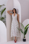 White Polka Dot Midi Dress