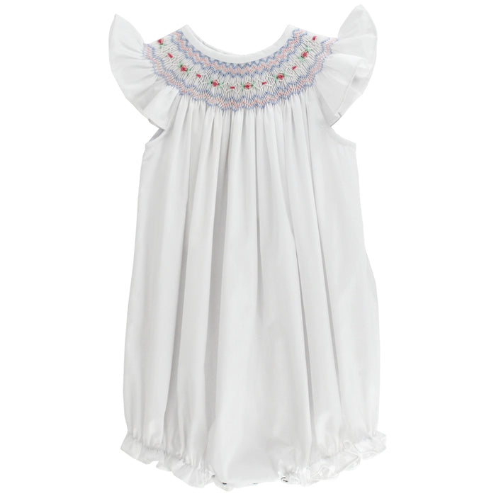White with Rosebuds - Bishop Romper