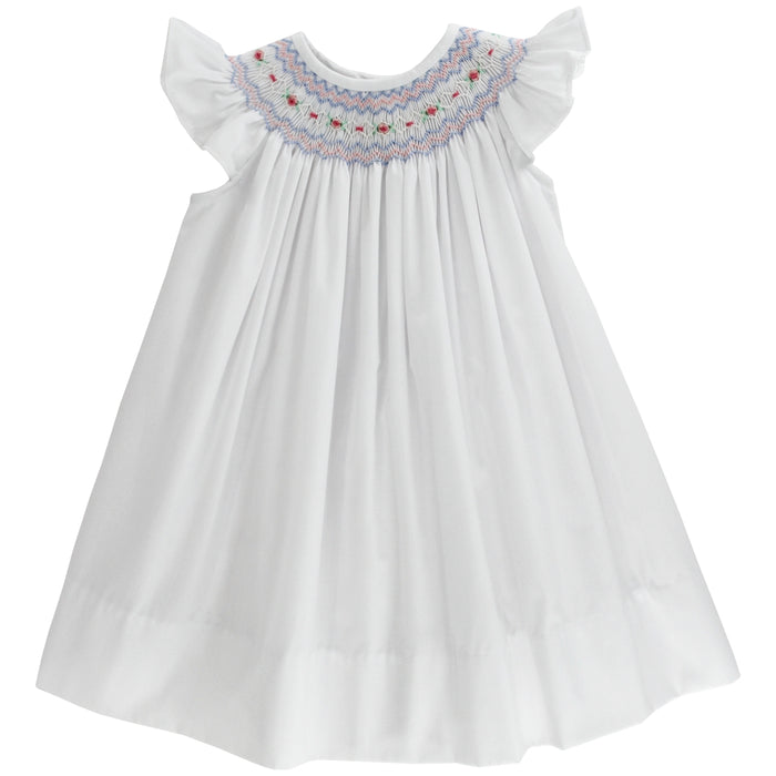 WHITE WITH ROSEBUDS